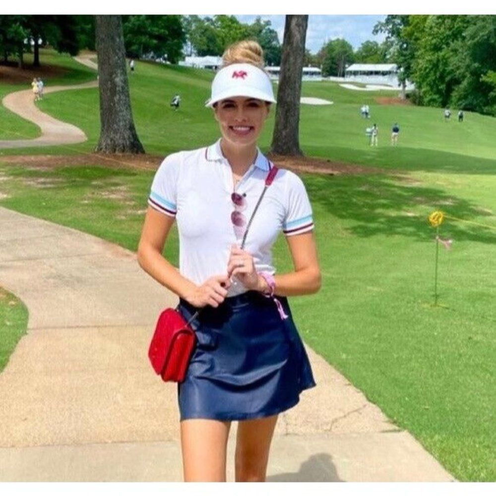 G/Fore Tipped Polo Top Large Red White Blue Womens Golf Shirt GFore